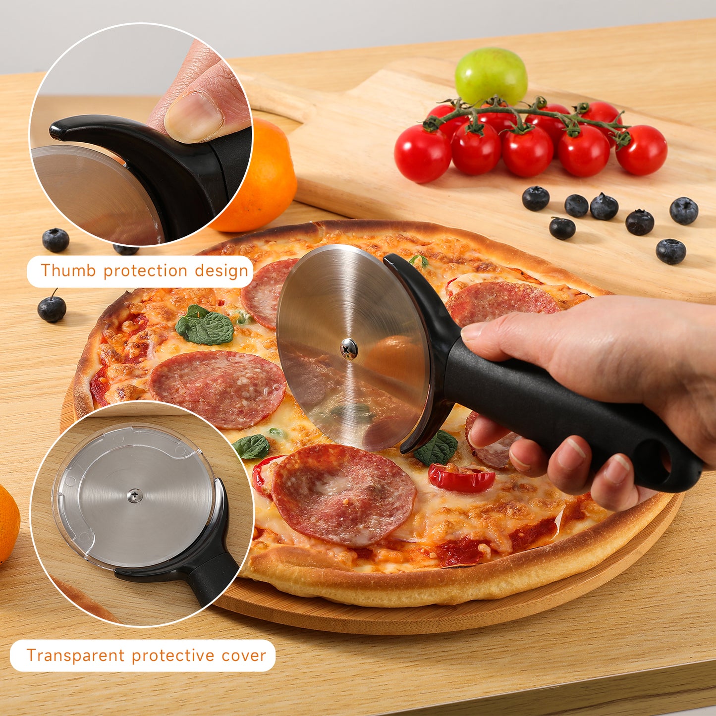 SizzleDelite 9" Inch Professional Pizza Cutter Wheel