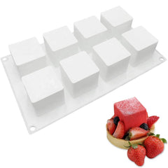 8 Holes square soap mold 3D Shape Non-Stick Silicone Cake Mold for Baking DIY Jelly Muffin Mousse Ice-creams Chocolate Tool