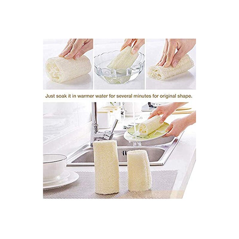 4pcs Organic Loofahs for Body Wash Sponge and Exfoliating Skin, PremiuBaker Boutique