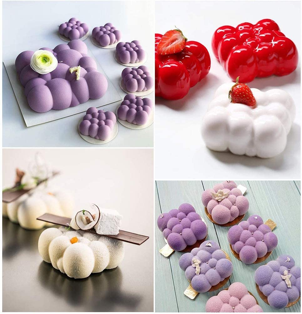 Silicone Mold for Baking 3D Cloud Shape Mousse Cake Mold Pastry Chocolate French Dessert Mold Cake Decoration Mold (6 Cavity)
