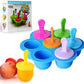 7 Cavity Mini Silicone Ice Lollipop Mold with Colorful Plastic Sticks Cream Mold Baby Food Storage Containers Ice Cube Trays