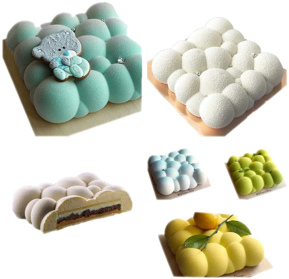 Silicone Mold for Baking 3D Cloud Shape Mousse Cake Mold Pastry Chocolate French Dessert Mold Cake Decoration Mold (6 Cavity)