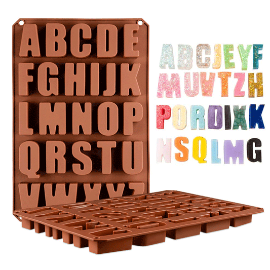 Capital English Letter Mold Silicone Mould Alphabet A-Z Candy Soap Pan for DIY Baking Cake Decorating Kitchen Bakeware Tool