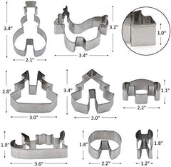 11Pcs/set Stainless Steel Cookie Cutter Christmas Candy Pastry Mold DIY Baking Cutter