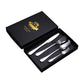 4 Piece Stainless Steel Cutlery Set Stainless Steel Knife Fork Spoon for Kitchen Home Use Party Camping, Gift Box Packaging