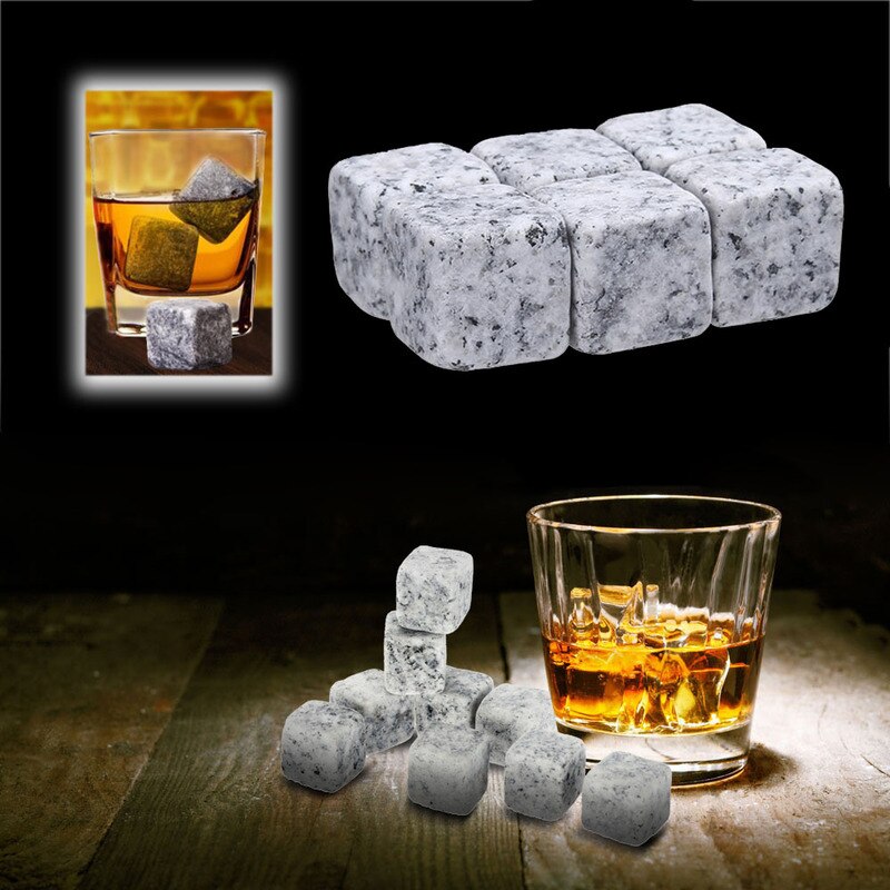 Natural Whiskey Stones Ice Cube Whisky Stone Rock Cooler Wedding Gift Favor Christmas Bar Cooler Ice Cube Stones