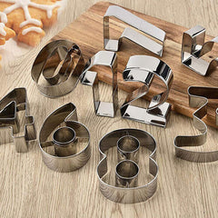 9pcs/set Large Size Number Cookie Cutter Stainless Steel Biscuit Fondant Baking Mold Cake Decorating Tools Gift Package