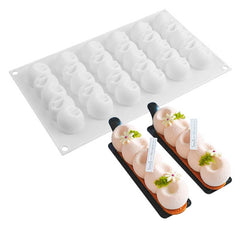 6-Concave Ball Long Strip-Shaped Cake Mold Silicone Mouse Mould Dessert Decoration Bakeware 3D Baking Tools