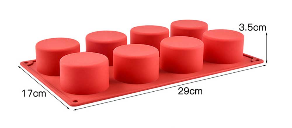 8-Hole Cylindrical Shape Mold Fondant Cake Silicone Mold Handmade SoapBaker Boutique