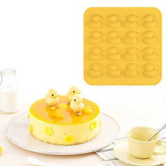 2-Pack Cake Decorating Moulds, 16-Cavity Mini Size Cookie Molds Little Duck Silicone Mold for Chocolate Candy Gummy Ice Cube