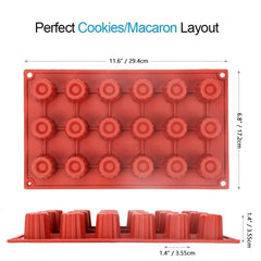 2PCS Silicone Cake Mold 18 cavity Non-stick Baking Tools French DesserBaker Boutique