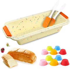 2pcs/Set Silicone Bread Toast Baking Cake Mold Non-Stick Mold with 1 SBaker Boutique