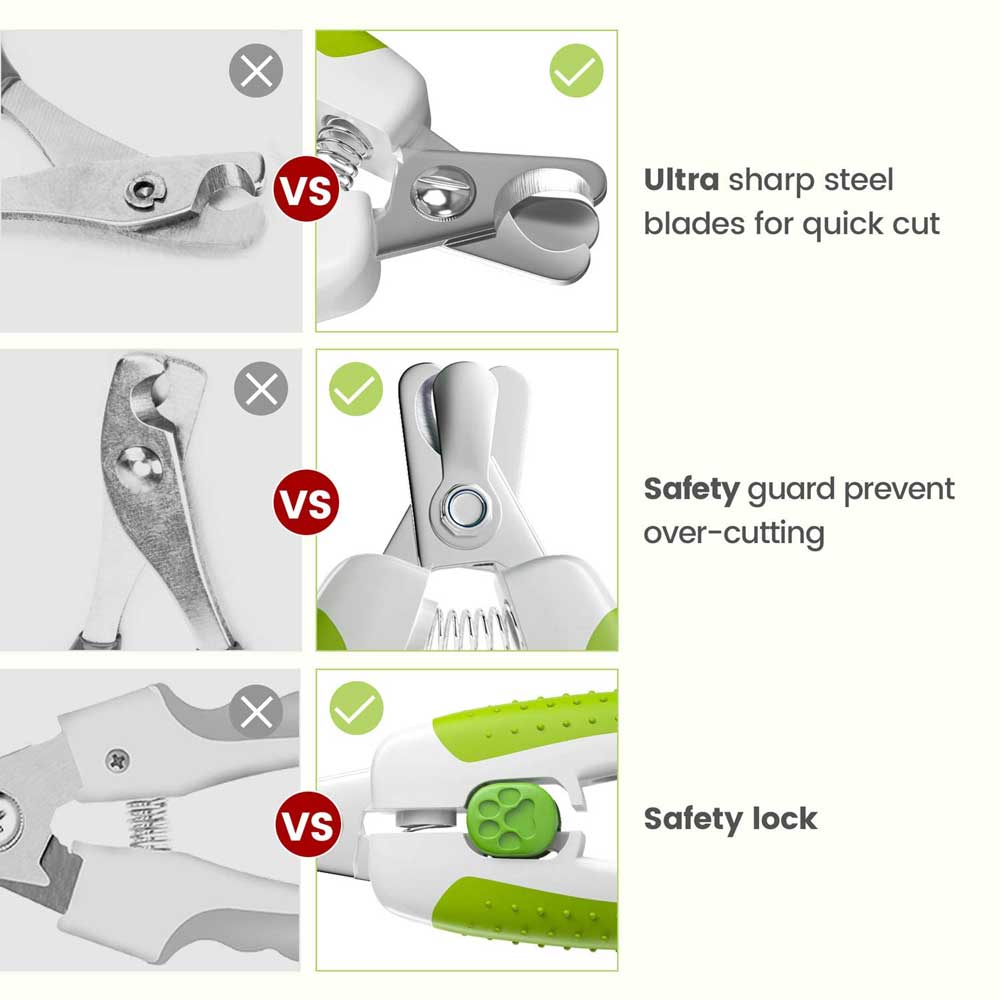 Pet Nail Clippers with File Cat Dog Beauty Scissors Stainless Steel Grooming Tool Trimmer