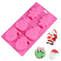 Christmas Silicone Molds Santa Claus With Snowman Shape Silicone Cake Mold Soap/Dessert Mould 3d Cake Decorating