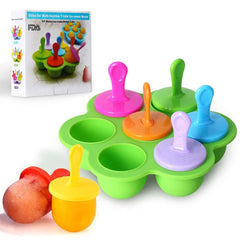 Silicone Ice Pops Mold Portable Food Grade Popsicle Mould Ball Maker Baby DIY Food Supplement Tools Fruit Shake Accessories