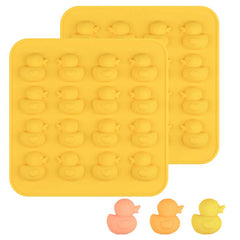 2-Pack Cake Decorating Moulds, 16-Cavity Mini Size Cookie Molds Little Duck Silicone Mold for Chocolate Candy Gummy Ice Cube