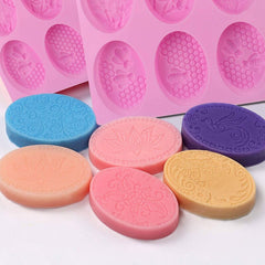 6 Cavity Square Soap Mold Non Stick Mold Mould Bake Mold Homemade DIY Craft Soap Mold Decor Tools Moule Tray for Soap