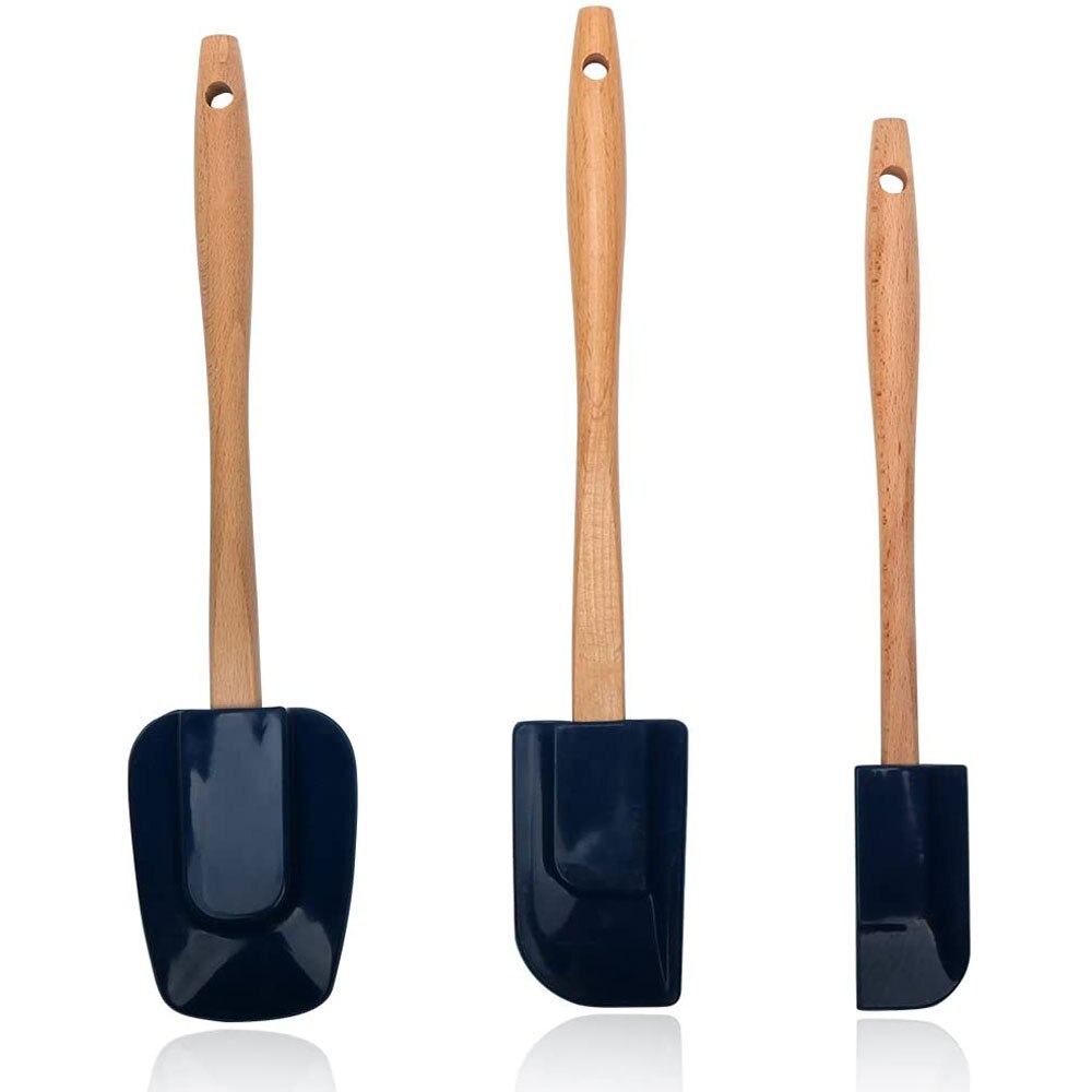 Eco-friendly Silicone Kitchentools Spatula Shovel Soup Spoon Wooden HaBaker Boutique