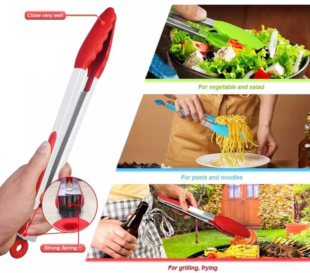 Silicone Food Tongs Silicone Pastry Brush High Temperature Resistant Kitchen Cooking Tong High Quality BBQ Tools Set