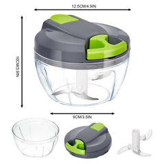 Manual Food Chopper, 3 Blades Manual Pull String Food Processor, Hand held Pro Onion Chopper Dicer for Vegetables/Meat/Fruits