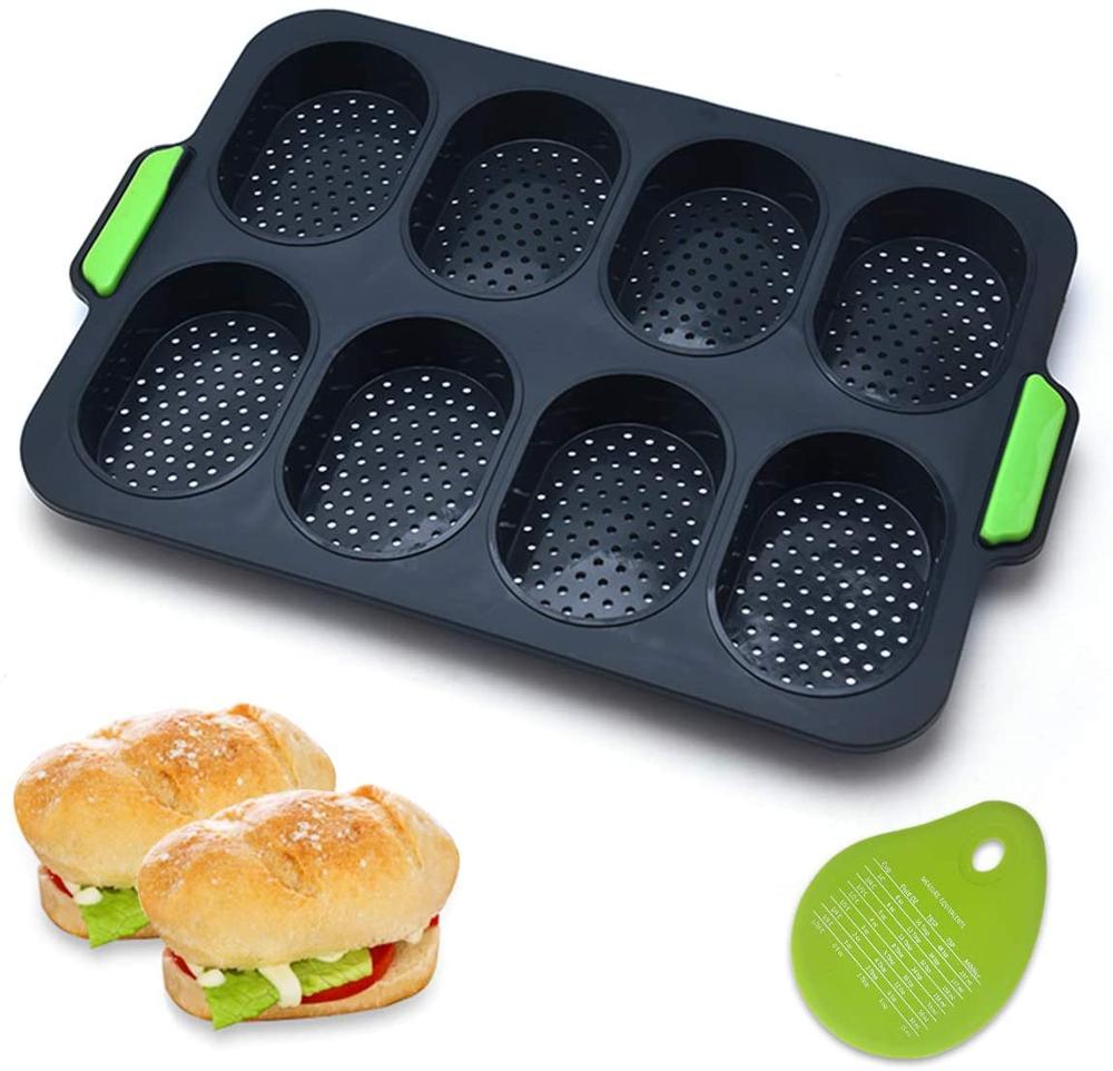 8 Grids Bread Baking Mold Silicone Hamburger Forms Molds  Non Stick CaBaker Boutique