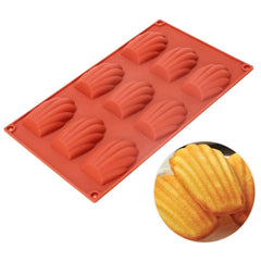 Silicone Madeleines Mold, 9 Cavities Nonstick Silicone Mold, Shell BisBaker Boutique