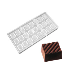 Ridged Square Polycarbonate Chocolate Mold