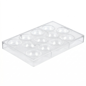 Polycarbonate 12 Compartment Large Half Spheres Chocolate Mold