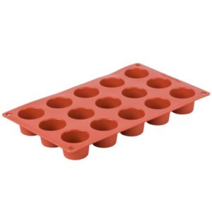 Orange Silicone 15 Compartment 1 oz. Mini Muffin Mold