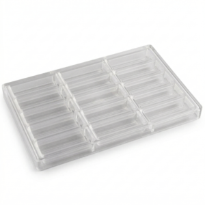 Polycarbonate 15 Compartment 3" x 7/8" Mini Chocolate Bar Mold
